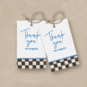 Race Car Baby Shower Favor Tags, Thank You Tags, Gift Tags, Racing Baby Shower Decor | Instant Download, Editable Digital Template
