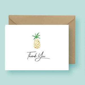 Ananas gepersonaliseerd briefpapier - Gepersonaliseerde Notitiekaarten - aangepaste Notitiekaarten - de Gift van de verjaardag - afdrukbare of gedrukte - gratis verzending