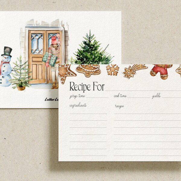Holiday Recipe Cards - Etsy