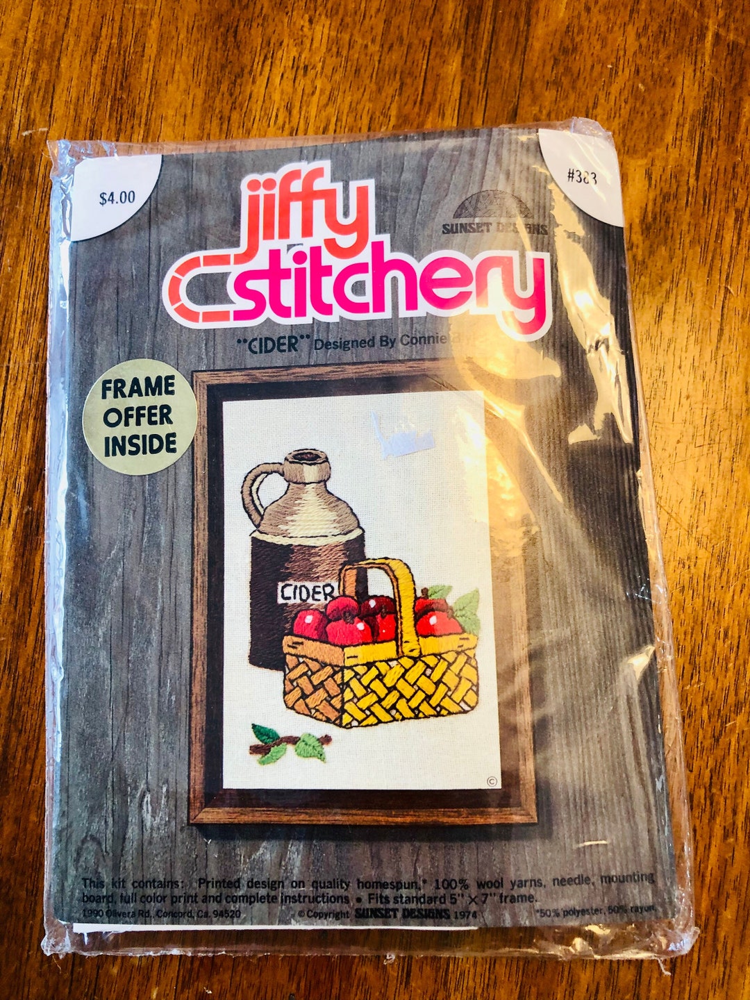 Jiffy Stitchery 1974 Vintage Embroidery Kit Etsy