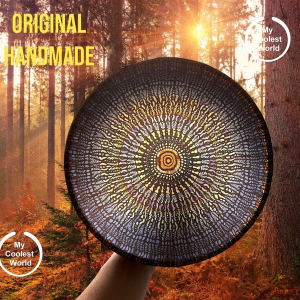 Shaman Drum ORIGINAL "Tree of Life" Native Drum Percussion Instrument Meditation Wonderful Sound FREE Shipping