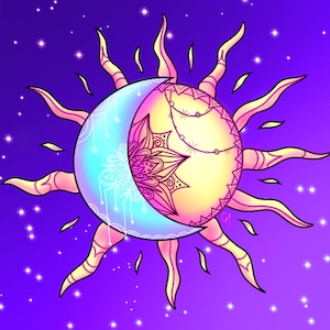 Sun and Moon Print, Sun and Moon Art, Sun and Moon Drawing, Sun and Moon Decor, Sun moon and stars, Art Print, Sun Art, Moon Art, Print