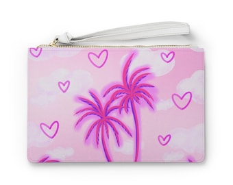 Clutch Bag, Cute Clutch, Palmtree Clutch Bag, Cute Clutch Bag, Cute Bag, Clutch, Makeup Clutch Bag, Phone Clutch Bag, Tropical Clutch Bag