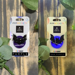 PopSocket met vleermuismotief in effen kleur en glow-in-the-dark-effect
