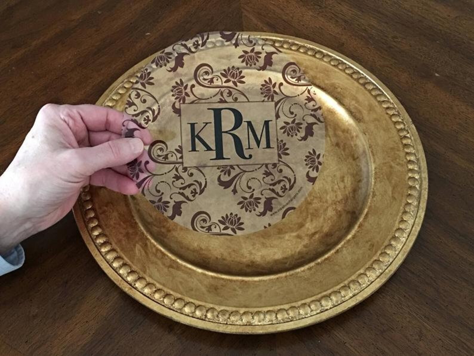 Monogrammed Clear Round Charger Plate Inserts /set of 24 Etsy
