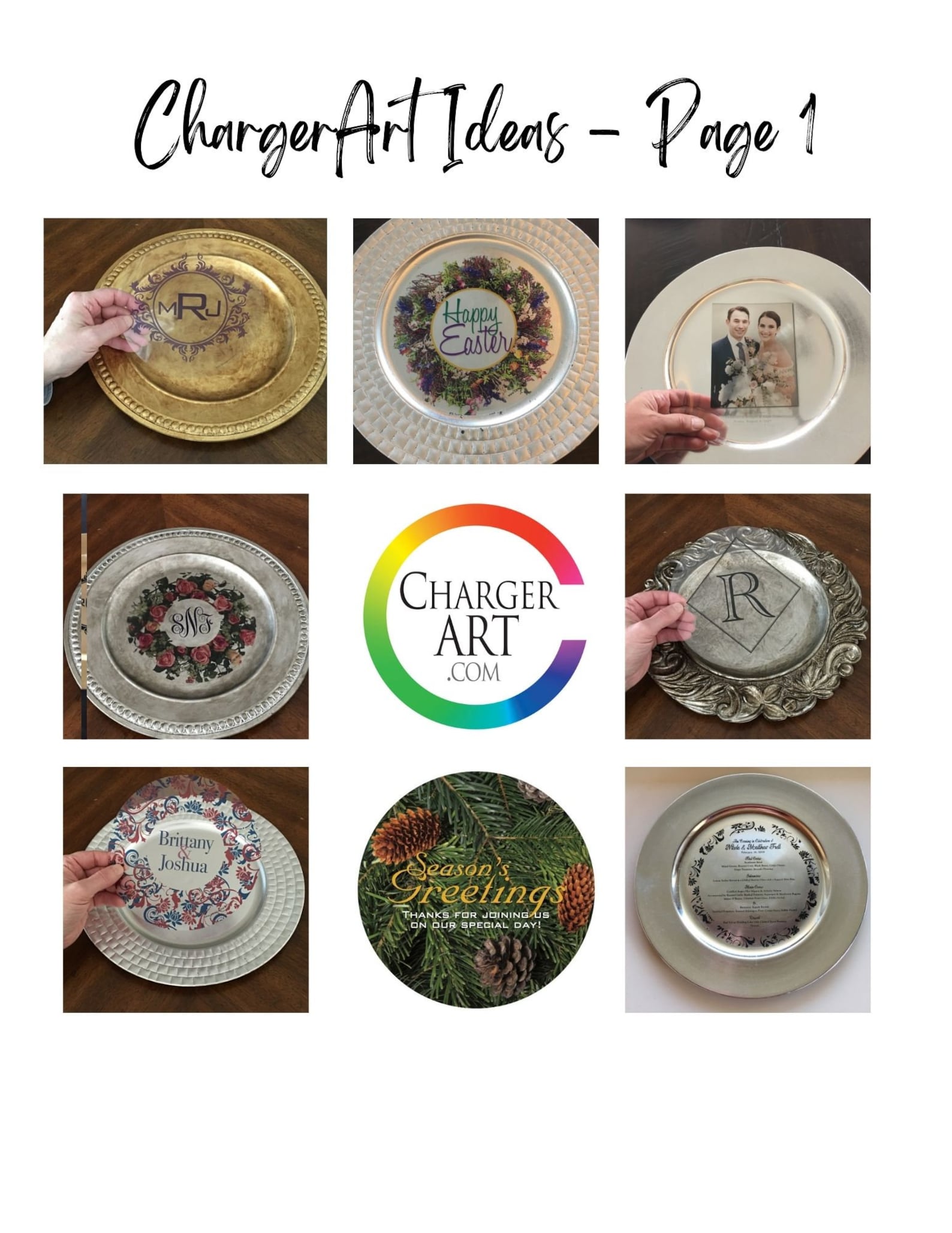 Custom Charger Plate Inserts – Design Your Table Decor, Monogram ...