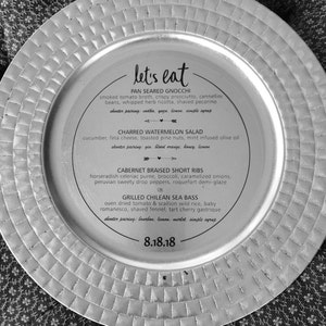Clear ROUND MENU CARDS, ChargerArt