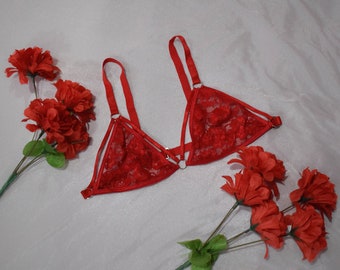 Lingerie Red Lace Bra Sandra by Bloody Mary Lingerie