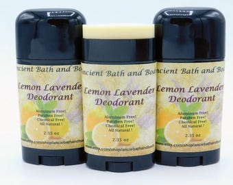 Lemon Lavender Deodorant, Aluminum Free Deodorant, Natural Deodorant, Chemical Free, Cruelty Free, Vegetarian Deodorant