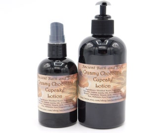 Creamy Chocolate Cupcake Hand and Body Lotion, Organic Lotion, Natural Lotion, Vegan Lotion