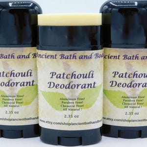 Patchouli Deodorant, Aluminum Free Deodorant, Natural Deodorant, Chemical Free Deodorant, Artisan Deodorant, Vegetarian Deodorant