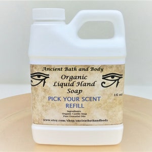 Organic Liquid Hand Soap Refill, Pick Your Scent by Ancient Bath and Body