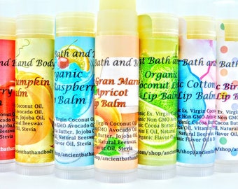 Organic Lip Balms, 5 for 20, Choose from 53 Flavors by Ancient Bath and Body