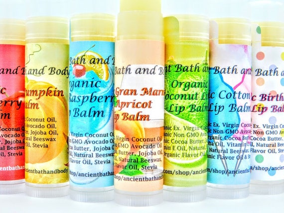 Organic Lip Balms, 5 for 20, Choose from 53 Flavors by Ancient Bath and Body