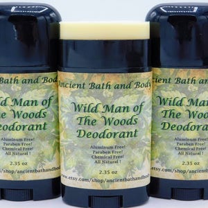 TOP SELLER! Wild Man of the Woods Deodorant, Aluminum Free Deodorant, Natural Deodorant, Chemical Free Deodorant, Deodorant For Men