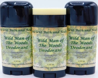 TOP SELLER! Wild Man of the Woods Deodorant, Aluminum Free Deodorant, Natural Deodorant, Chemical Free Deodorant, Deodorant For Men