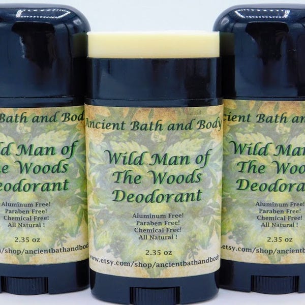 TOP SELLER! Wild Man of the Woods Deodorant, Aluminum Free Deodorant, Natural Deodorant, Chemical Free Deodorant, Deodorant For Men