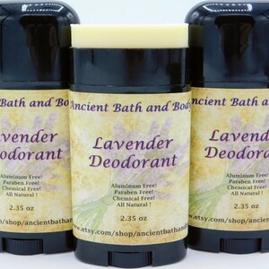 Lavender Deodorant, Aluminum Free Deodorant, Natural Deodorant, Artisan Deodorant, Chemical Free Deodorant, Vegetarian Deodorant image 1