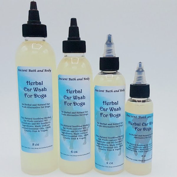 Herbal Dog Ear Wash, Cruelty Free & Vegan, Natural Dog Ear Wash made with Essential Oils