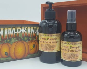 Frosted Pumpkin Lotion, Natural Lotion, Vegan Lotion, Skin Moisturizer, Body Lotion, Hand Lotion, PARABEN FREE