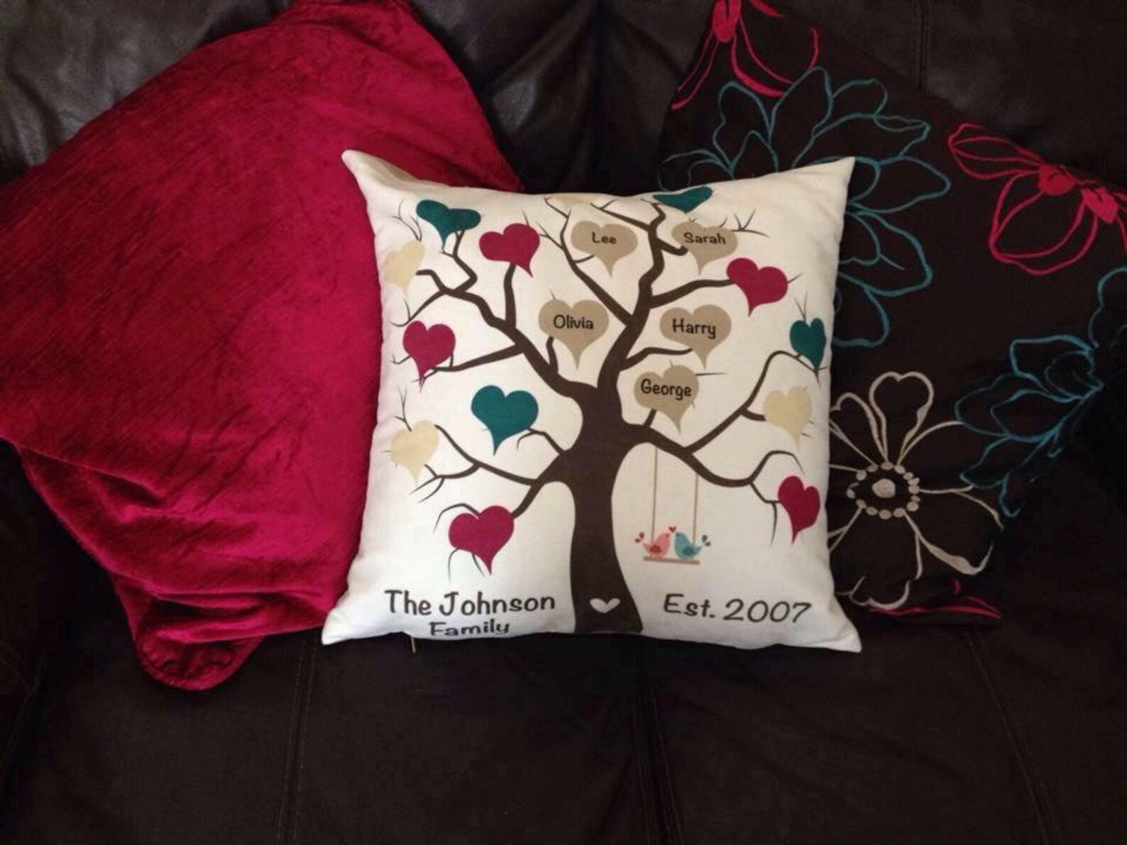 Personalised Family Tree Cushion Family Tree Pillow Etsy