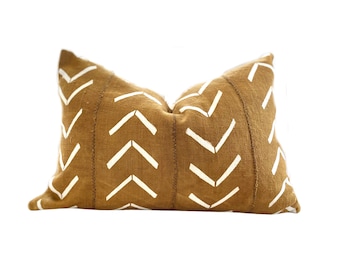 THE WESTEN MUSTARD | Authentic African Mudcloth | Pillow Cover