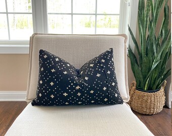 African Mudcloth Pillow Cover Black White Authentic Mali Mud Cloth Custom Sizes Artisan Handmade Bogolanfini Minimalist Decor