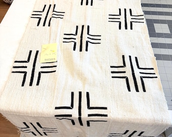 Authentic African Mudcloth Fabric 17" W x 37" L