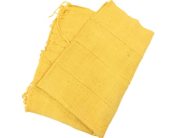YELLOW Authentic African Mudcloth Handwoven Cotton Fabric