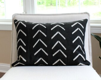 SALE - Authentic African Mud Cloth Lumbar Pillow Cover