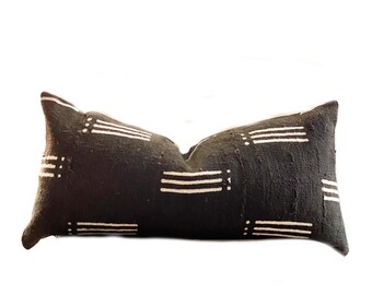 THE EVELYN African Mud Cloth Lumbar Pillow Cover