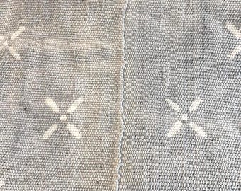Authentic Mudcloth Gray White Design Fabric 38" W x 15"L