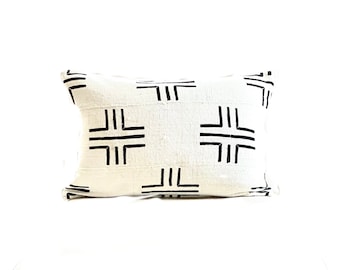 THE CROSSROADS Black- Limited Collection - Authentic African Mudcloth  Pillow Cover