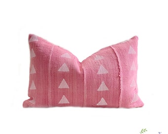 THE PINK FLINT Authentic African Mudcloth Lumbar Pillow Cover