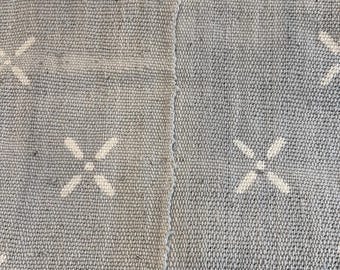 Authentic Mudcloth Gray White Design Fabric 11" W x 63" L
