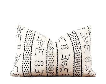 SALE!! THE OBE 12X18 African Mud Cloth Lumbar Pillow Cover