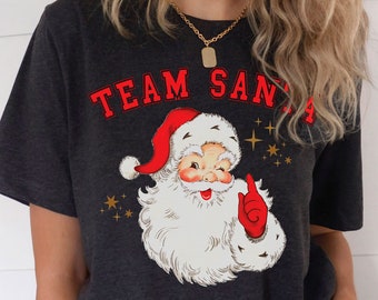 Team Santa Tshirt, Funny Christmas Shirt , Santa Fan Shirt, Sport Holiday Tee, Christmas Gift Shirt, Team Jersey Santa Shirt, Dad sh