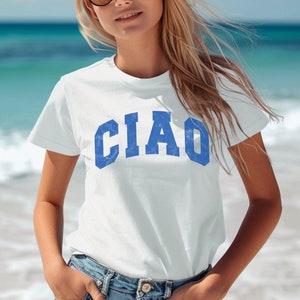Ciao T-Shirt, italienisches Liebhaber-Shirt, Familienurlaub-Shirt, Strand-Shirt, Ciao trendiges T-Shirt, Geschenk für Teenager-Mädchen, Kinder-Sommer-T-Shirt, Reisen
