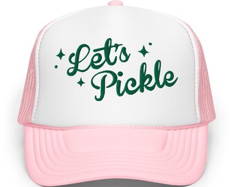 Funny Pickleball Lets Pickle Team Group Hat, Embroidered Retro Pickleball Summer Trucker Baseball Preppy Event Pickleball Party Hat 2024