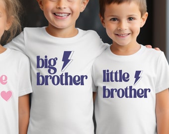 Anuncio de hermano mayor, nuevo bebé, genial, pequeño, medio, mayor, hermano bebé, camiseta