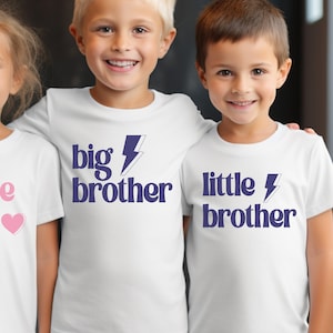 Big Brother Sibling Announcement New Baby Cool Big Little Middle Biggest Baby Brother TShirt