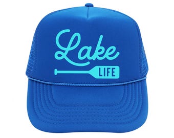 Lake Life Summer Trip Group Trucker Hat, Gift for Mom Lake Hat, Teen Trendy Travel Hat, Lake House Cottage Owner Gift for Lake Lover