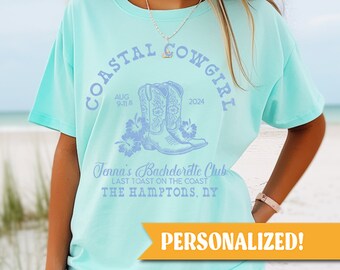 Coastal Cowgirl Beach Social Club Preppy Tshirt, Laguna Beach Bachelorette Event Birthday Party Comfort Colors Shirt, Gift for Mom