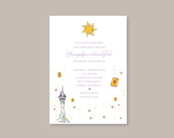 Tangled Rapunzel Birthday Invitation