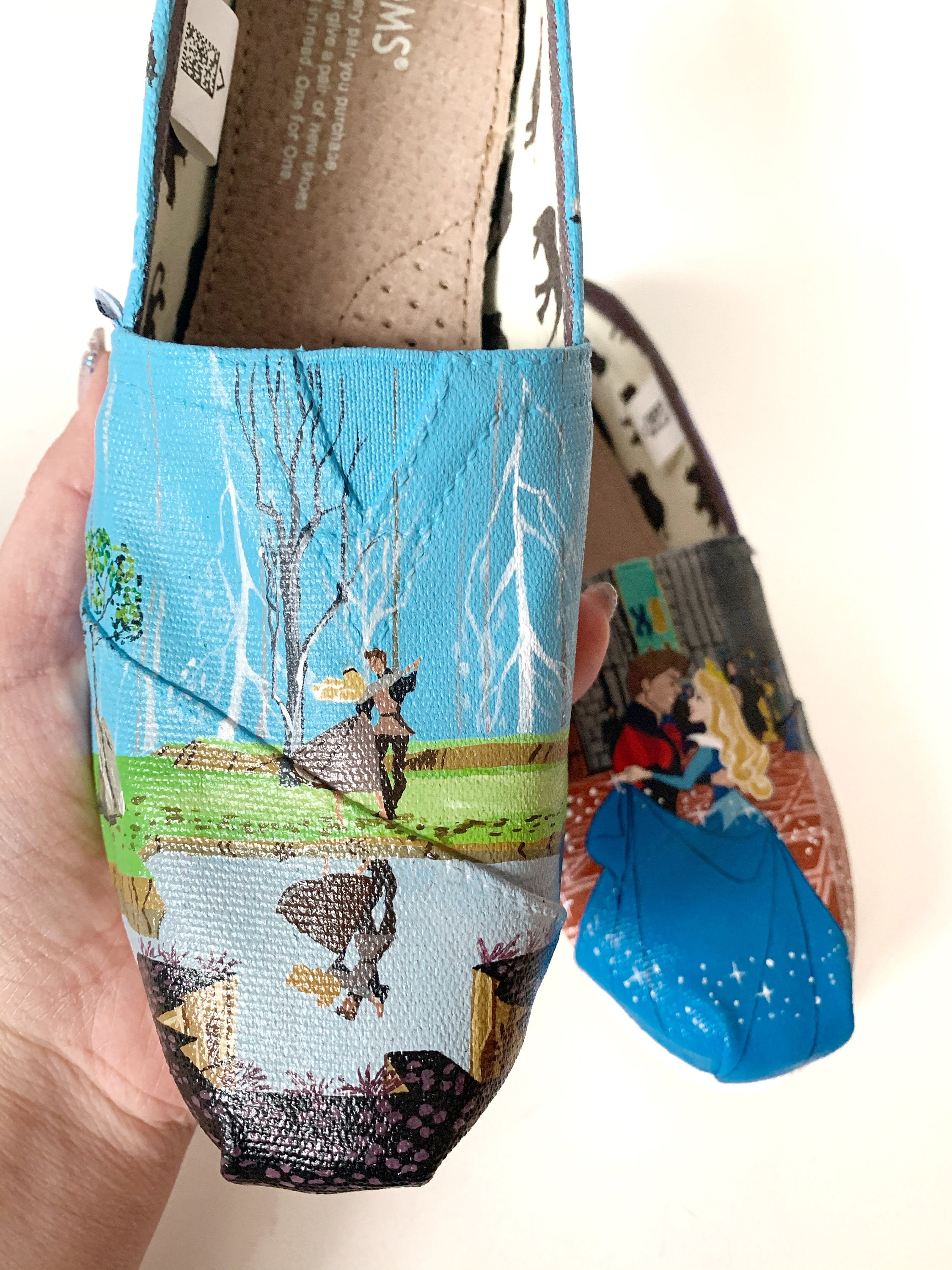 Sleeping Beauty Custom Painted TOMS Etsy