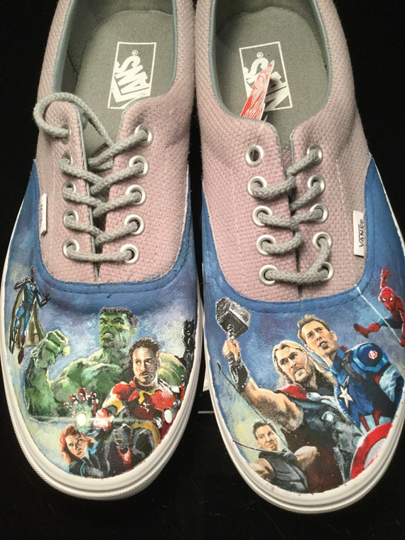 Marvel Avengers Custom Painted Vans | Etsy