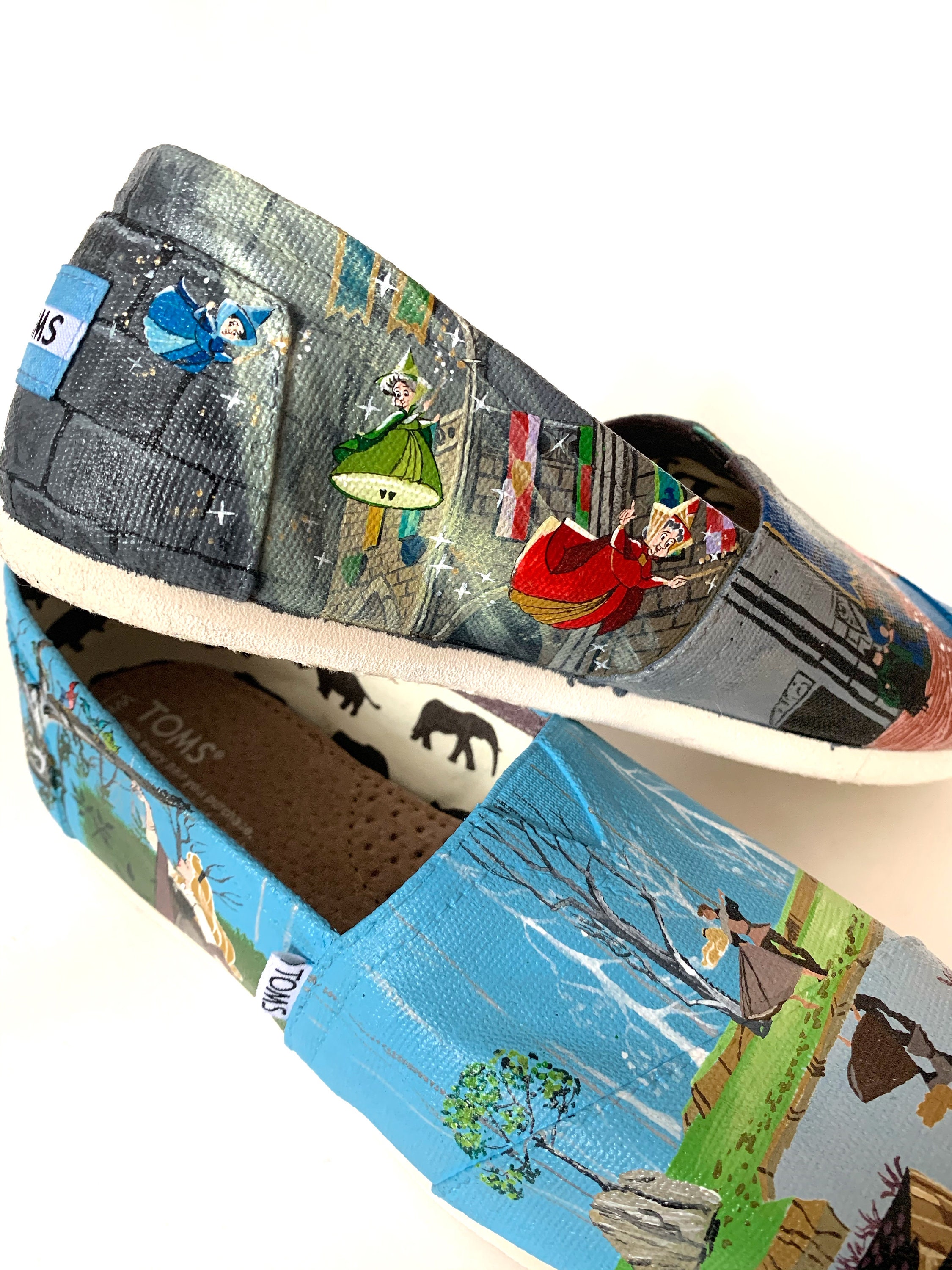 Sleeping Beauty Custom Painted TOMS Etsy