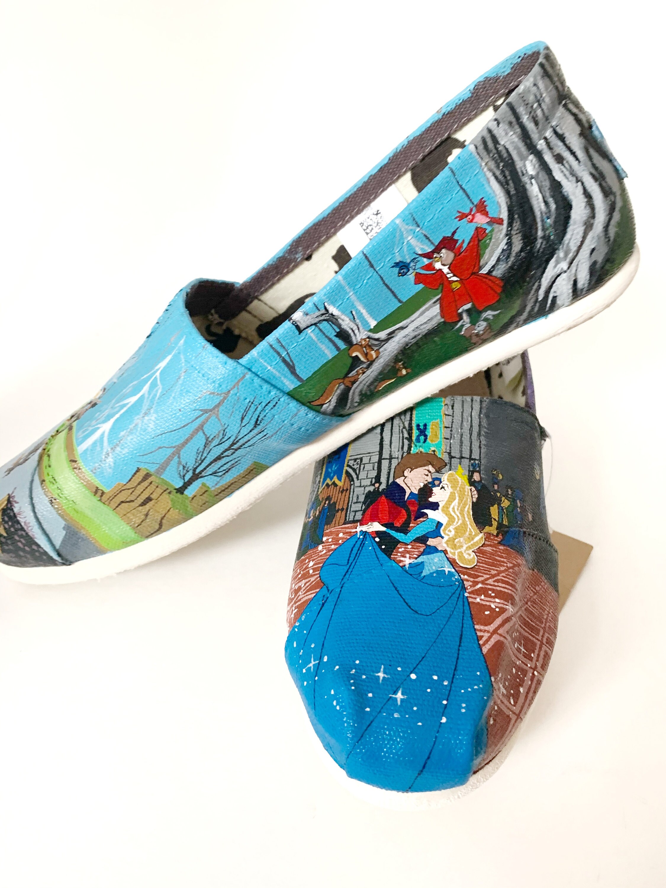 Sleeping Beauty Custom Painted TOMS Etsy