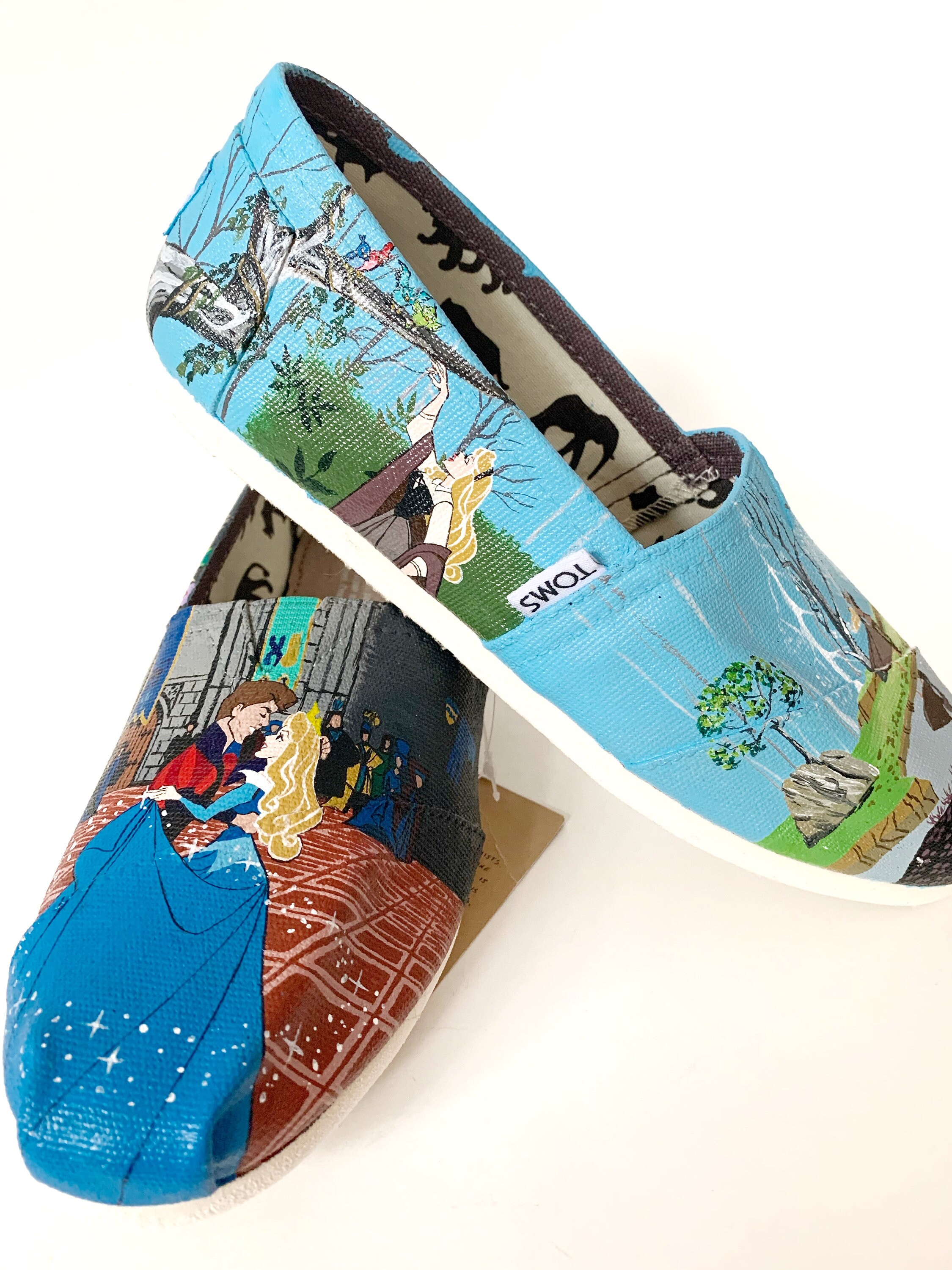 Sleeping Beauty Custom Painted TOMS Etsy