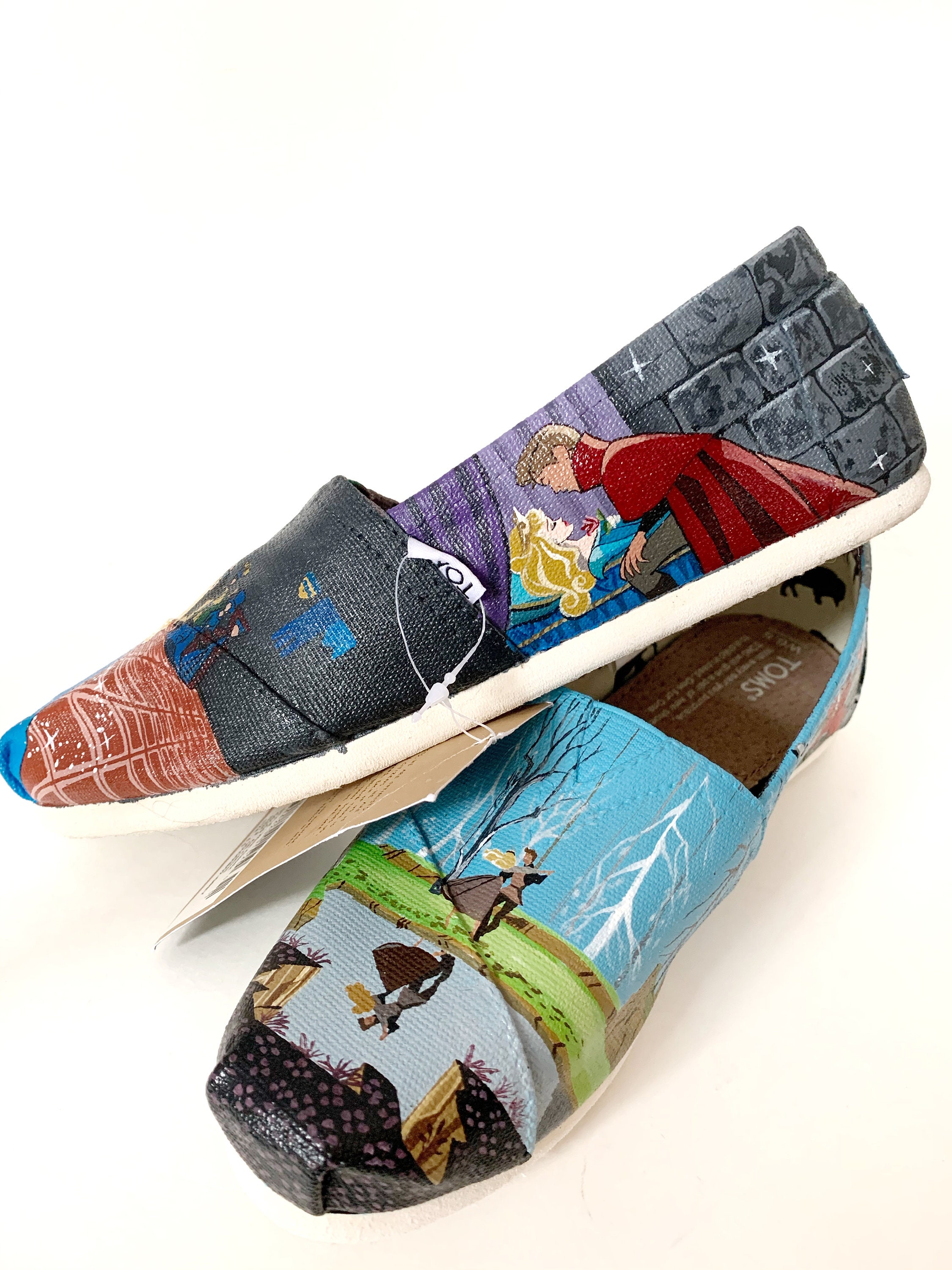 Sleeping Beauty Custom Painted TOMS Etsy